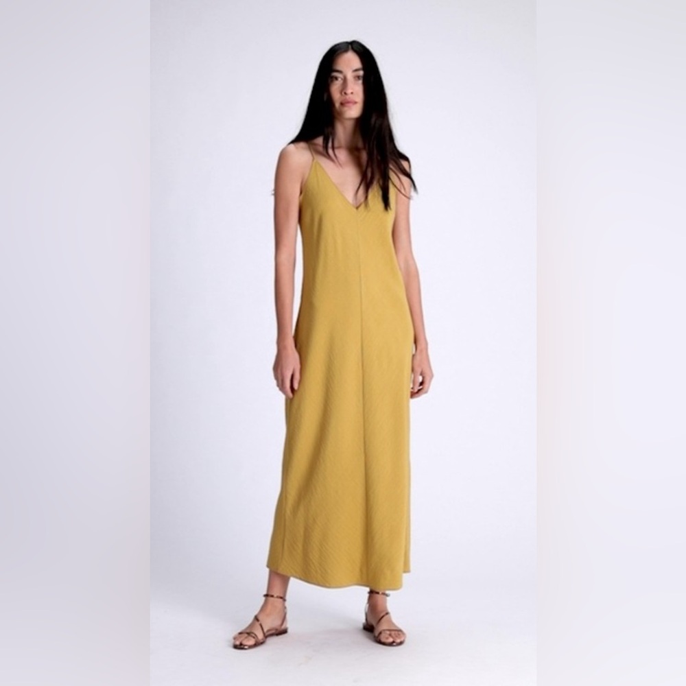 Banana Republic gold maxi dress
